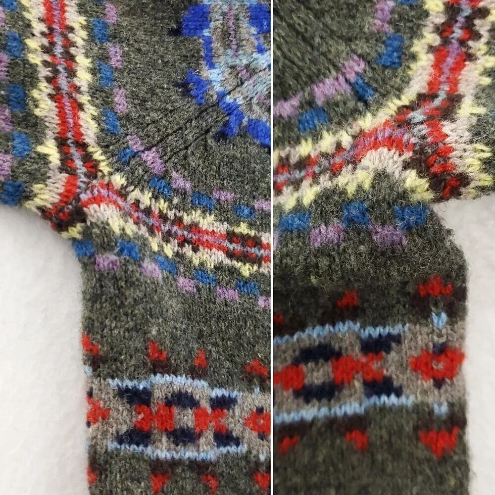 J. Crew Fair Isle Sweater 100% Lambswool Soft Multicolor Men's XL